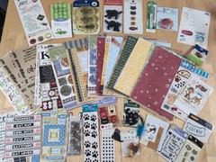 Cat Themed Crafting Lot; Paper & Stickers Scrapbooking Card Making