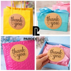 Thank You Stickers- Natural Kraft Paper 2″ Circle – 250 Labels Per Roll