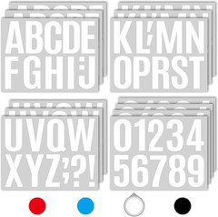 13 Sheets Alphabet Stickers,4 Inch Large Vinyl Letter Number Stickers Self Adhes