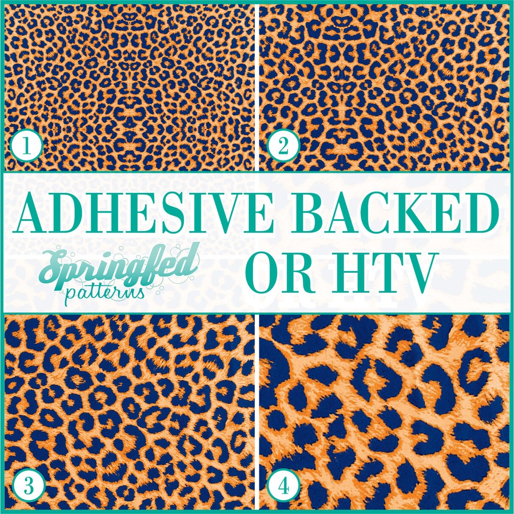 LEOPARD PRINT Spots Pattern #1 Orange & Navy Adhesive Vinyl or Heat Transfer