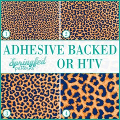 LEOPARD PRINT Spots Pattern #1 Orange & Navy Adhesive Vinyl or Heat Transfer