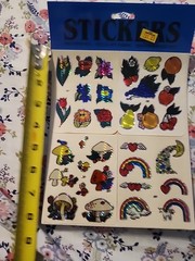 NEW Stickers Prism BJ Sticker Sheet Vintage 80s Holographic Mushrooms fruit