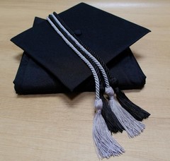 2 Sets of Black and Silver Double Graduation Honor Cords 69″ Long with Tassels