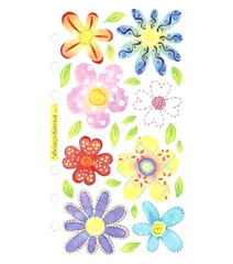 FLOWERS Flower Vellum Pastel Blue Pink Orange Yellow Purple Sticko stickers