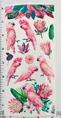 Violette Stickers Pink Parrots Tropical Birds Crafts Planner Supply Scrapbook