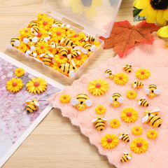 100 Pcs Resin Bees Daisy Decor Bumblebee Sunflowers Embellishment Bees Charms…