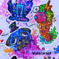 36 Sheets Holographic Sticker Paper 8.5″ X11» Waterproof Clear Vinyl Sticker Sh