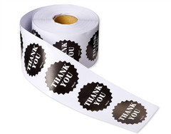 Thank You Stickers or Seals, Black & White Design (500-Count)