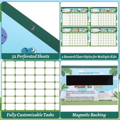 Magnetic Reward Chart for Kids with 2112 Star Stickers, 48 Themed Stickers