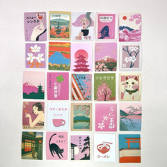 Pink Japanese Japan Stickers Travel Junk Journal Collage Scrapbooking