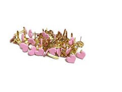 Pastel Pink Medium Heart Brads Bulk 50