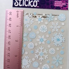 EK Success Sticko Blue/White Winter Snowflakes Glitter Stickers – 79 PC