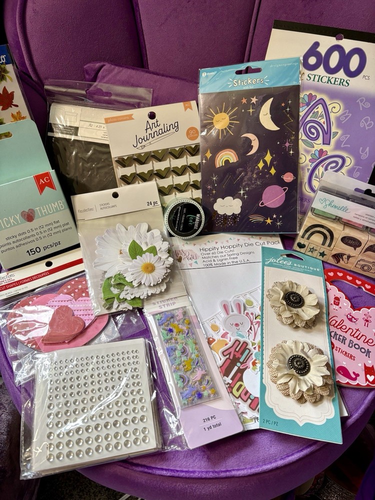 Card Making & Scrapbooking NWT Huge LOT – Stickers Die Cuts and Embellishments