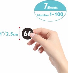 700 PCS Self-Adhesive Black Vinyl Number Labels 1-100 for Smart Organizing