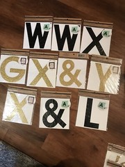 Recollection Craft Removable Monogram letters Stickers LOT 26 Pkgs Gold NEW DIY