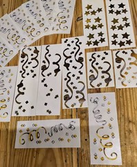 Mrs. Grossman’s VTG Stickers Silver & Gold Party Swirls Stars Creative Memories
