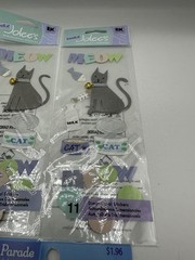 Lot of 5 Adorable Jolee’s boutique Etc Cat stickers scrapbook