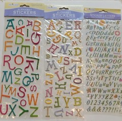 Qty 35 Pack Alphabet Letters Numbers Symbols Stickers Scrap Book Crafts (LOT H)