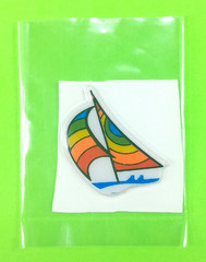 Vintage 80’s Rainbow Sailboat Puffy Sticker