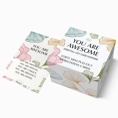 40 You Are Awesome Mini Floral Appreciation Encourage Cards w/Inspirational msg
