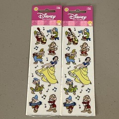 2 Packs Disney Snow White and the 7 Dwarfs Stickers Foil Shimmer Sandylion NIP