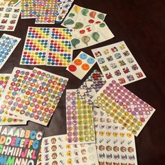 Large Lot of Stickers Many Vintage School Grading Highlights Incomplete Sheets