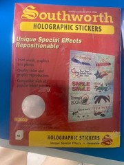 Southworth Holographic Sheets (5) and sticker sheet (5) 10 sheets Inkjet printer