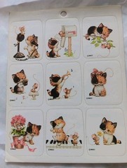 Rare Vintage 80’s DBGCI Drawing Board Kitten Cat Perk Ups Sticker Sheets Kittys