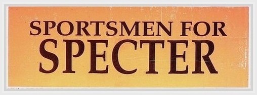 Sportsmen for Specter Bumper Sticker NRA PA Politics 1980s- Faded Vinyl Sign