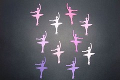 40 BALLET BALLERINA CONFETTI DIE CUTS PUNCHES PINK AND PURPLE