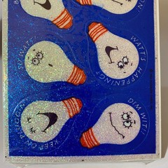 Vintage Hallmark Lightbulbs Dazzle Glow In The Dark Stickers