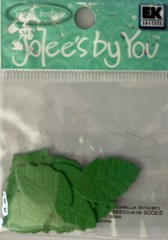 GREEN BRIGHT ROSE LEAF Die-cut Embellishment(20pc)Jolees•Flower•Garden•Long Stem
