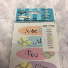 Royal & Langnickel EZ Rub On Transfers Label It Office Oval Colorful Labels