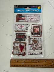 Jot Autocollant 7 3-D Glitter Plaque’s – You Make Me Smile Be Mine Love Crafts