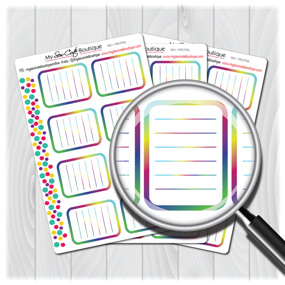 Full Box Planner Stickers for Diary Calendars, Journals and Scrapbooking