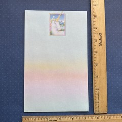 Vintage 80s 90s Pastel Unicorn Stationery Rainbow Stationary Note Paper Sheets