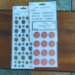 The Paper Studio Stickabilities Stickers Lot w/ Ranger Dylusions Canvas Adhesive
