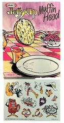Vintage 1989 Kraft Jelly Up Muffin Head Stickers Butter Grapes Faces Egg 80s