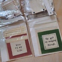 NEW Lot 4 Pkgs Kolette Fabric Tags Love Friendship Journeys Inspirational -B