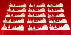 Christmas Die Cuts * Winter Sledding Scene * Set of 15 * White Cardstock *