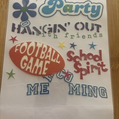 MAMBI Glitter Rub On Stickers High School Spirit Dance Football Keys Y2K Metro