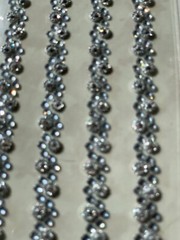 3D ADHESIVE GEMSTONES LONG BORDER CLEAR & SILVER CRYSTAL STRAND 4PC/STRANDS