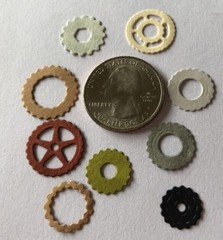 GEARS Die-Cuts(15pc)Steampunk •Cog•Metal•Sprocket•Earthtone•Machine Antique•Spin