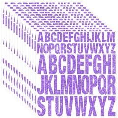 15 Sheets Letter Stickers 780 Pcs Glitter Capital Letters Large Purple