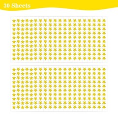 1800 Gold Star Stickers, 30 Sheets Holographic Mini Reward Stickers