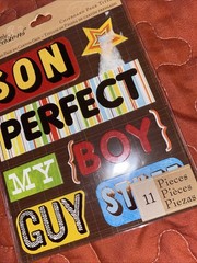 RARE K&Company Lifes Little Occasions Son My Boy Guy Stuff Family Stickers