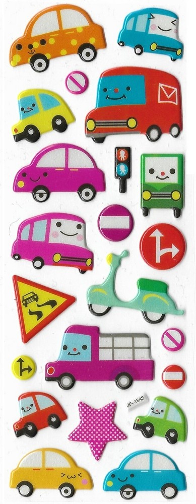 3D puffy Stickers 🚗🚌🚐🚚 CAR CARS PROMOTION 1+1 TRUCK Race Police Taxi Bus