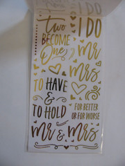 Recollections Stickers WEDDING WORDS & PHRASES Gold Flip Pack 93 Pieces NOS