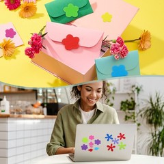 4Pack 192Pcs Foam Stickers EVA Self Adhesive Foam Shape Stickers,Umbrella Style