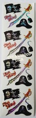 HAMBLY STUDIOS PRISMATIC STICKERS PIRATES AHOY MATEY SWORDS VINTAGE COLLECTIBLE.